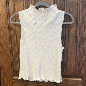 Astr White Textured Tank Top